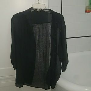 sheer button up blouse